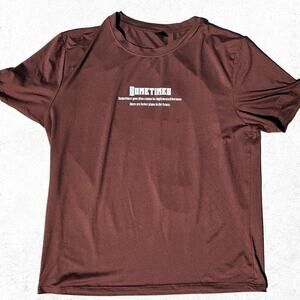 Shein "Sometimes" Graphic Tee - 'Brown'